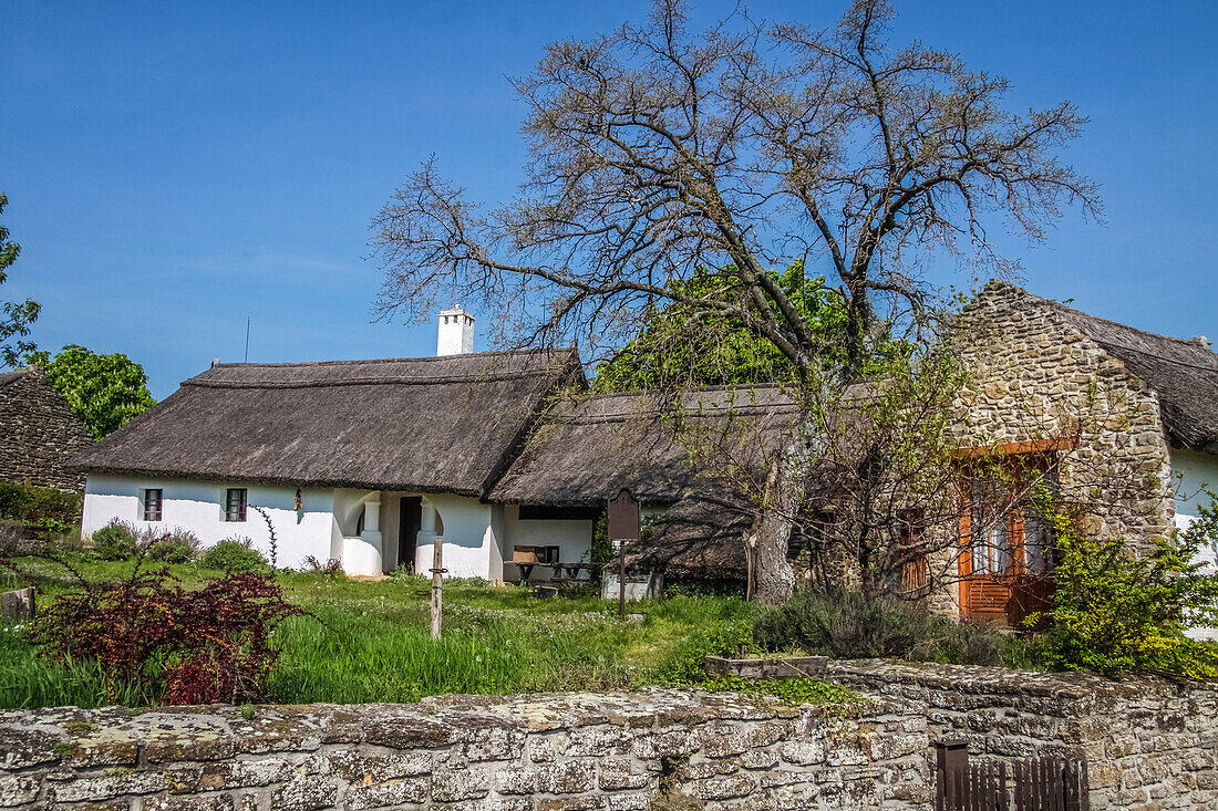 Thatched farm in Tihany at Lake Balaton, Veszprém County, Hungary
