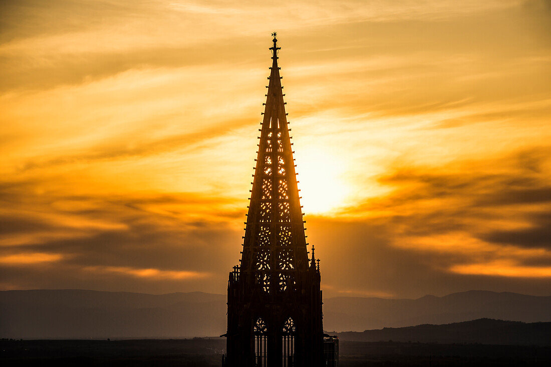 Freiburger Münster, Sonnenuntergang, Freiburg im Breisgau, Schwarzwald, Baden-Württemberg, Deutschland