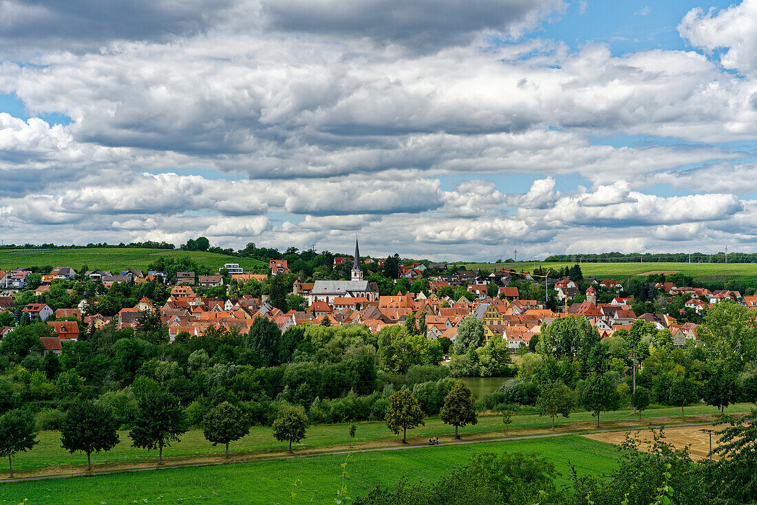 Blick auf den historischen Ortskern von Sulzfeld am Main, Landkreis Kitzingen, Unterfranken, Franken, Bayern, Deutschland