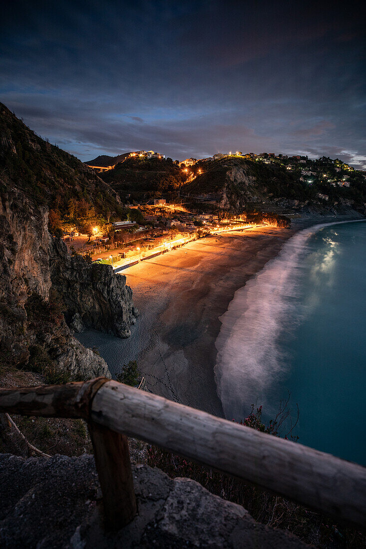 Abends am Strand von San Nicola Arcella, Cosenza, Kalabrien, Italien, Europa