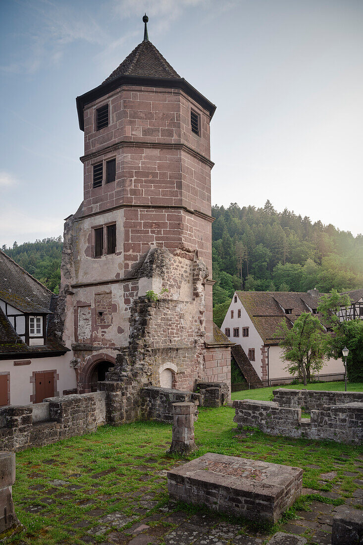 Gate tower of the Hirsau monastery near Calw, Baden-Wuerttemberg, Germany, Europe