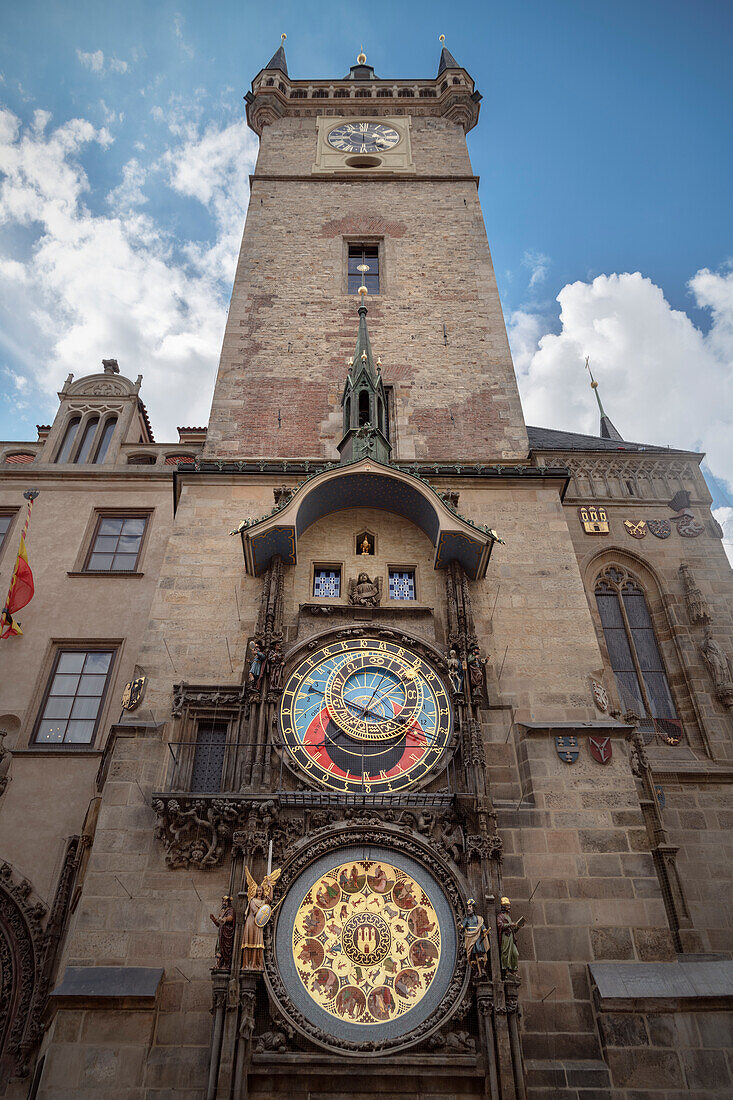 Prager Rathausuhr (Pražský orloj), Prag, Böhmen, Tschechien, Europa, UNESCO Weltkulturerbe