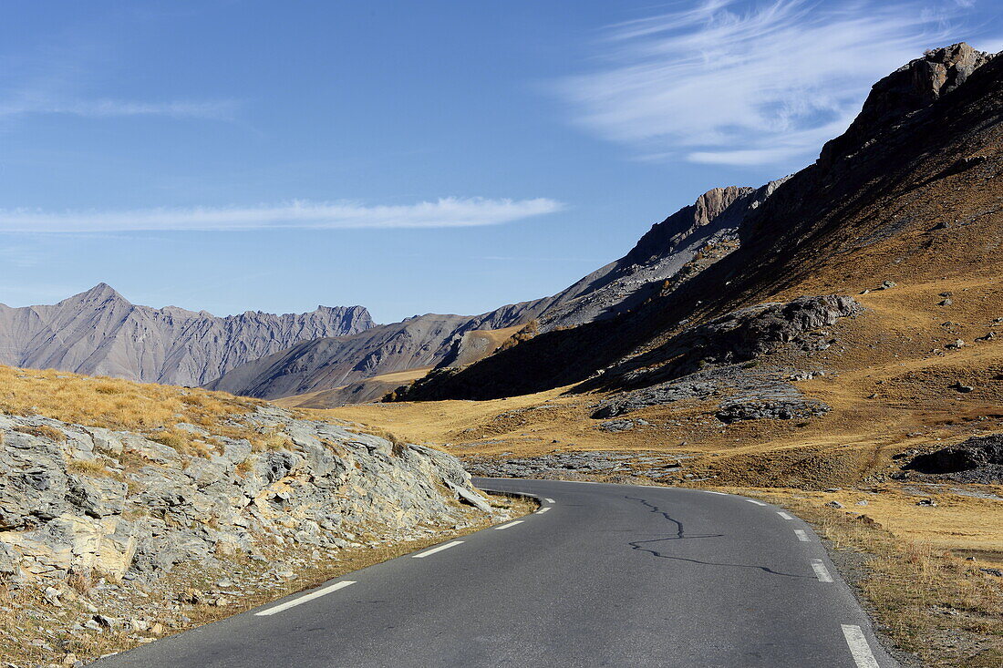 Col de la Bonnette, Jausiers, Alpes-de-Haute-Provence, Provence-Alpes-Cote d'Azur, France