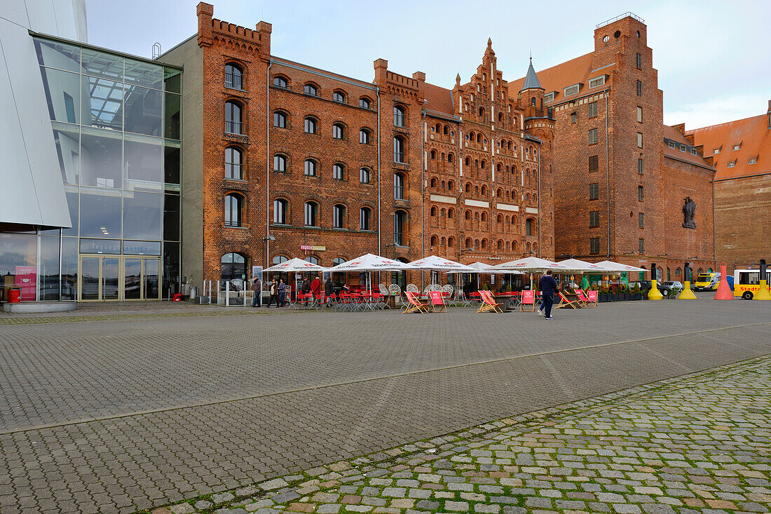 Brick architecture at the harbor in the World Heritage and Hanseatic City of Stralsund, Mecklenburg-West Pomerania, Germany