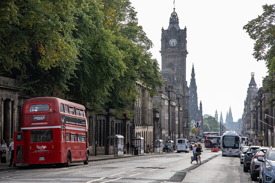 Red double decker bus serves as a party location, Edinburgh, Scotland, United Kingdom, Europe