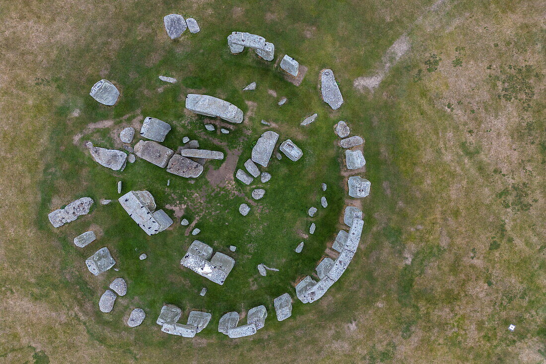 Luftaufnahme von Stonehenge, in der Nähe von Salisbury, Wiltshire, England, Vereinigtes Königreich, Europa