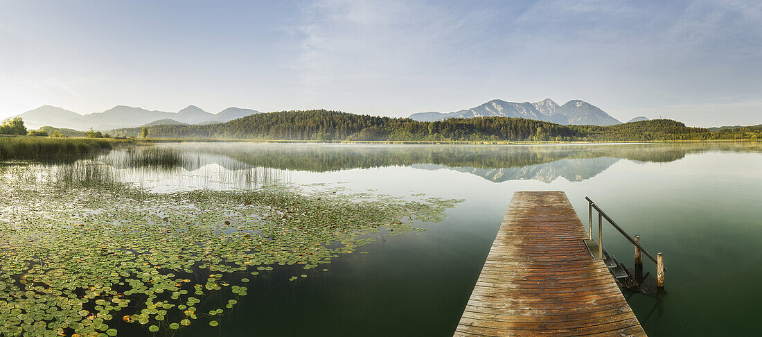 Jetty at Turnersee, Hochobir, Karawanken, Carinthia, Austria