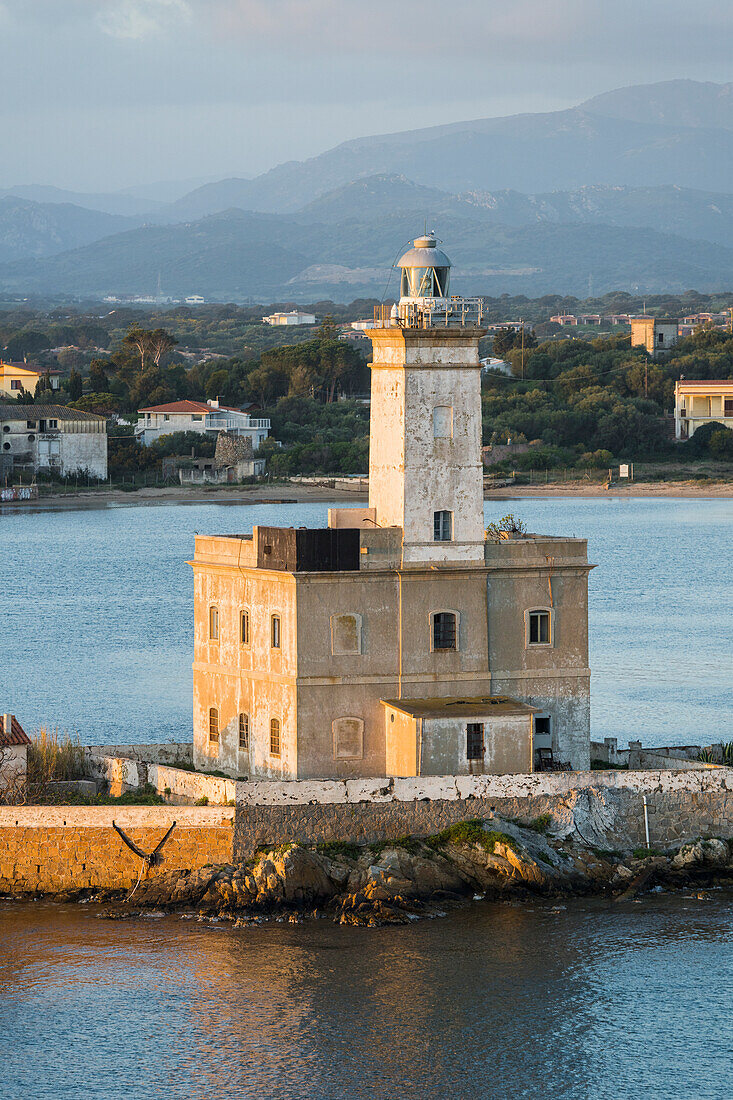 Isola della Bocca lighthouse, Olbia, Sardinia, Italy