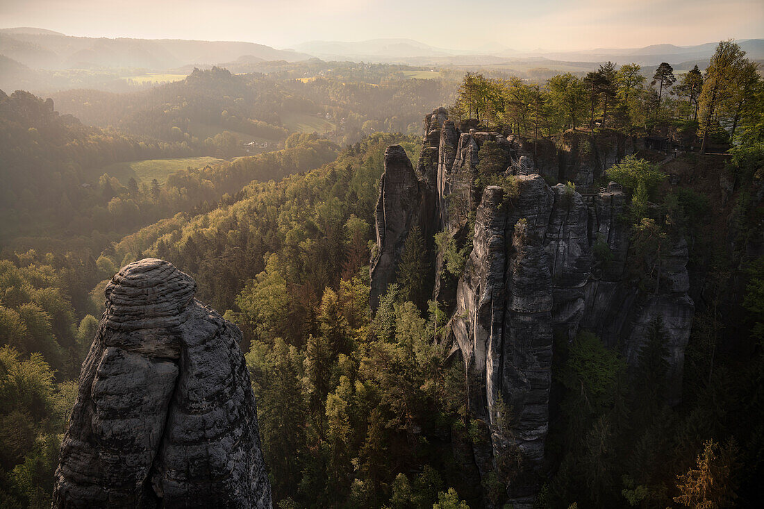 View from Felsenburg Neurathen, Saxon Switzerland, Elbe Sandstone Mountains, Saxony, Elbe, Germany