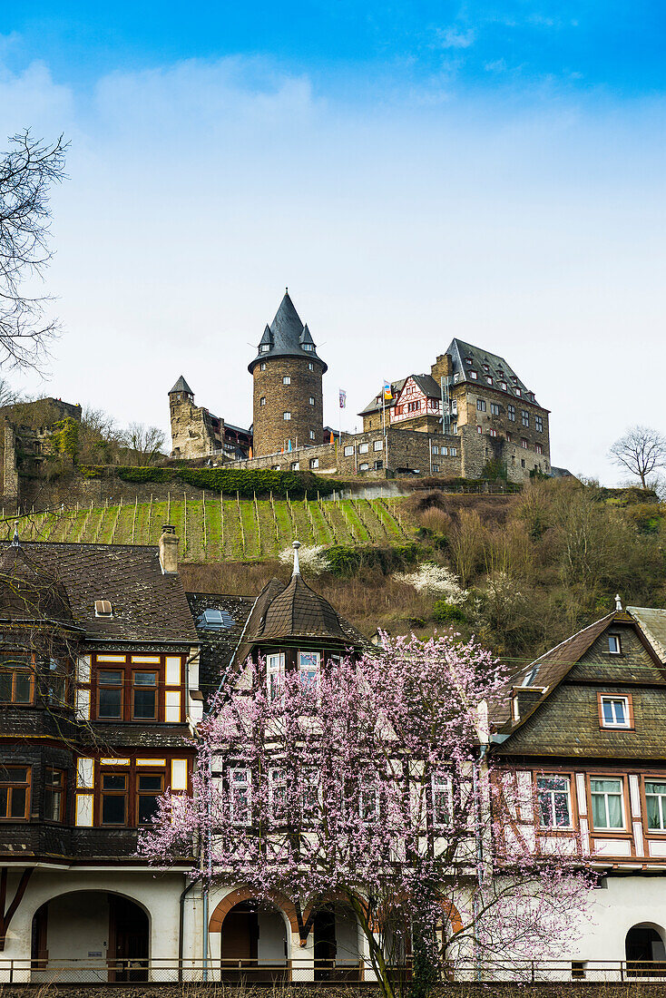 Burg Stahleck, Bacharach, Oberes Mittelrheintal, UNESCO Weltkulturerbe, Rhein, Rheinland-Pfalz, Deutschland