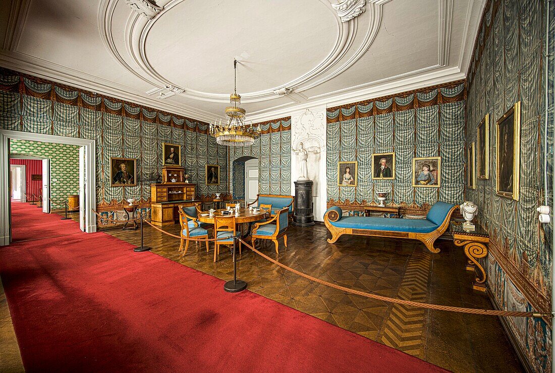 Schloss Corvey, blauer Salon, Höxter, Nordrhein-Westfalen, Deutschland
