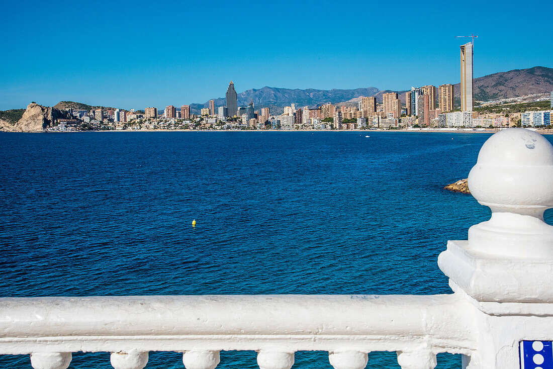 Benidorm, view from Mirador on Poniente district, Costa Blanca, Spain