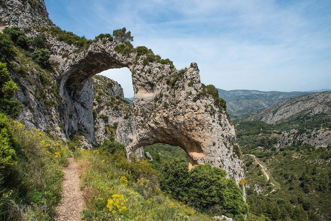 Los Arcos high in the Sierra Aixorta, the largest in Europe, on the Costa Blanca Spain