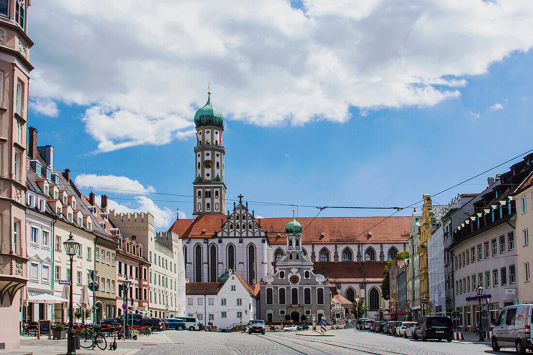 Augsburg, Kathedrale St. Ulrich St. Afra in der Maximilianstraße, romantische Straße, Bayern, Deutschland