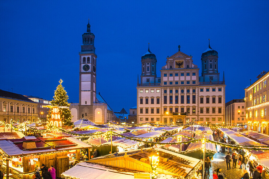 Augsburg Weihnachtsmarkt, Bayern, Deutschland