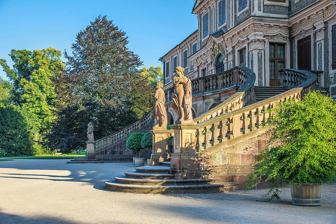 Schloss Favorite (Gartenseite) bei Rastatt, Baden Württemberg, Baden-Württemberg, Deutschland