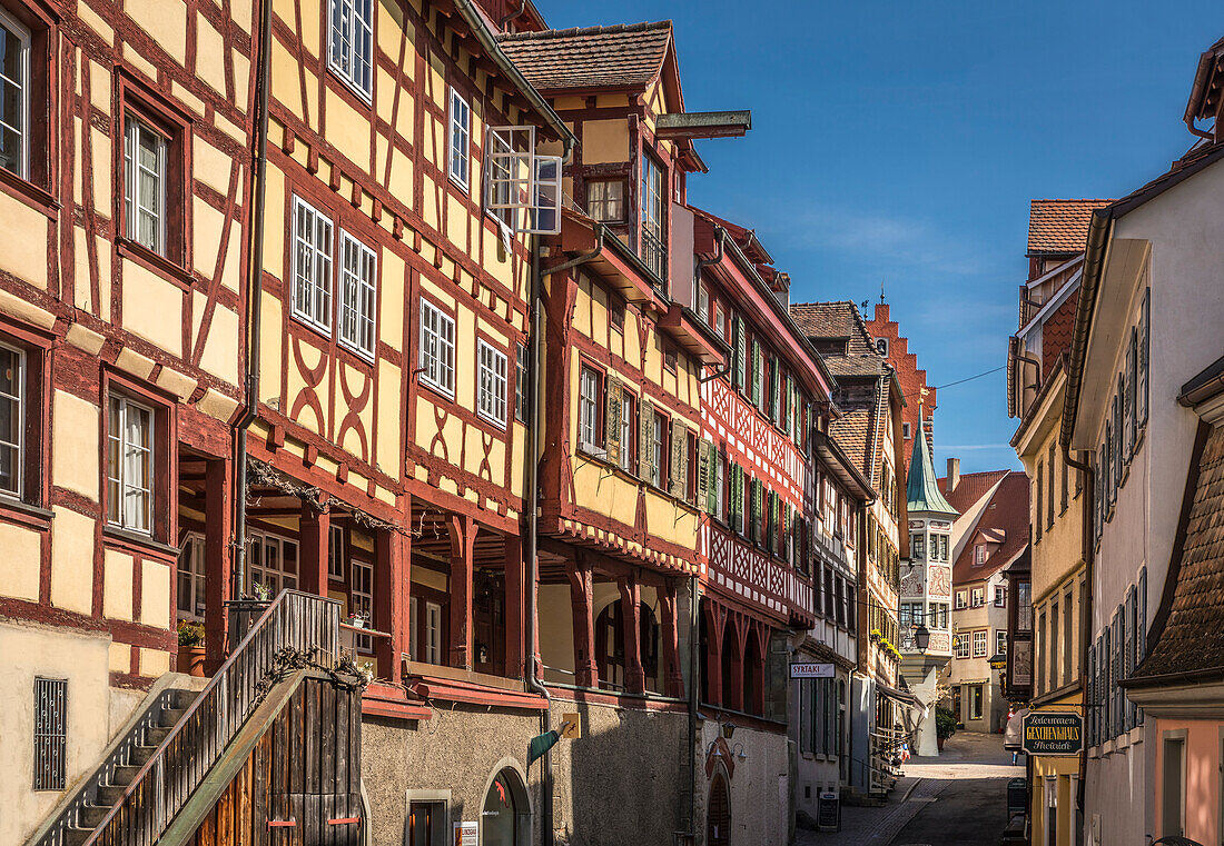 Steigstraße in der Altstadt von Meersburg, Baden-Württemberg, Deutschland