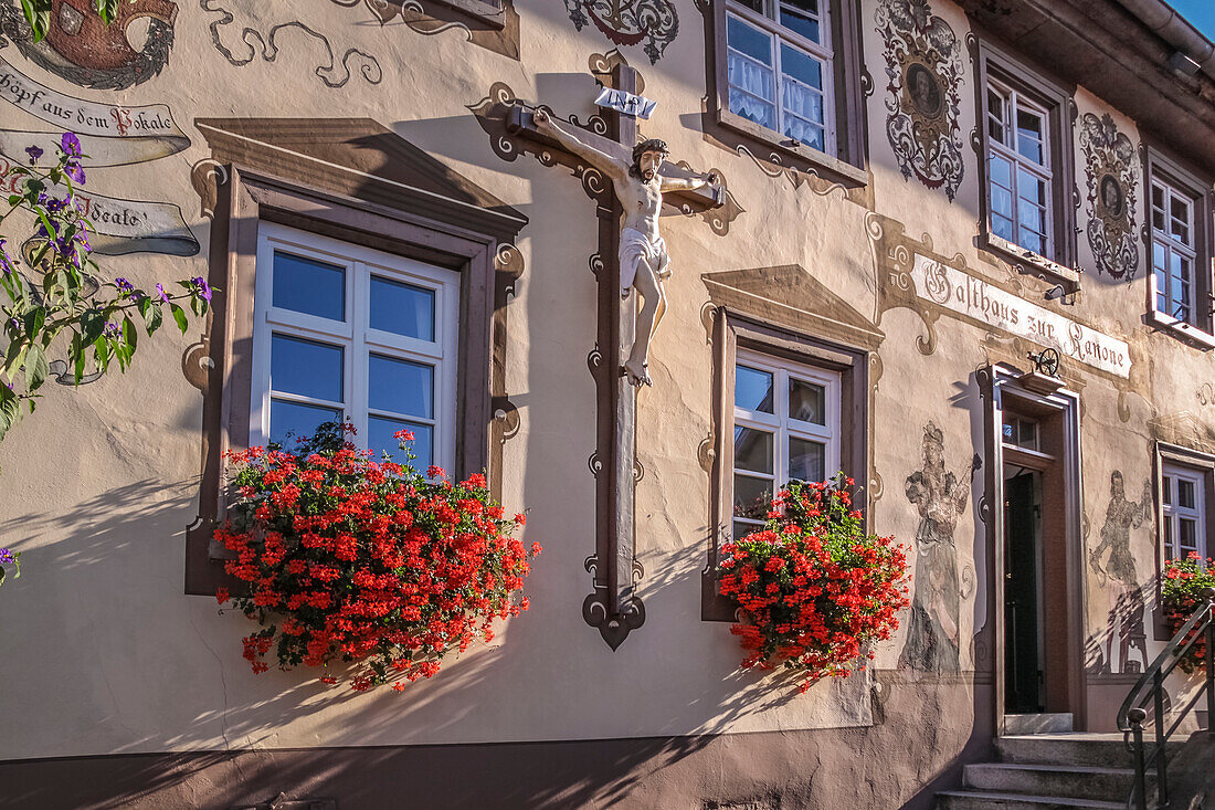 Historic inn in the old town of Haslach in the Kinzig Valley, Black Forest, Baden-Württemberg, Germany