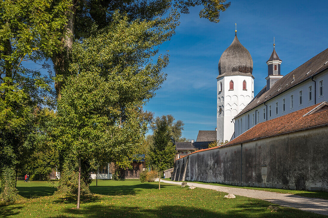 Frauenwörth Abbey on the Fraueninsel in Chiemsee, Upper Bavaria, Bavaria, Germany