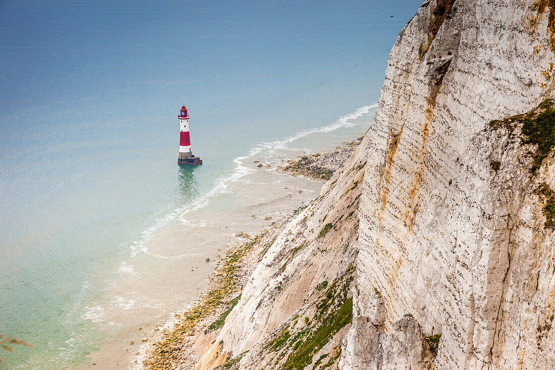 Kreidefelsen und Beachy Head Lighthouse, East Sussex, England