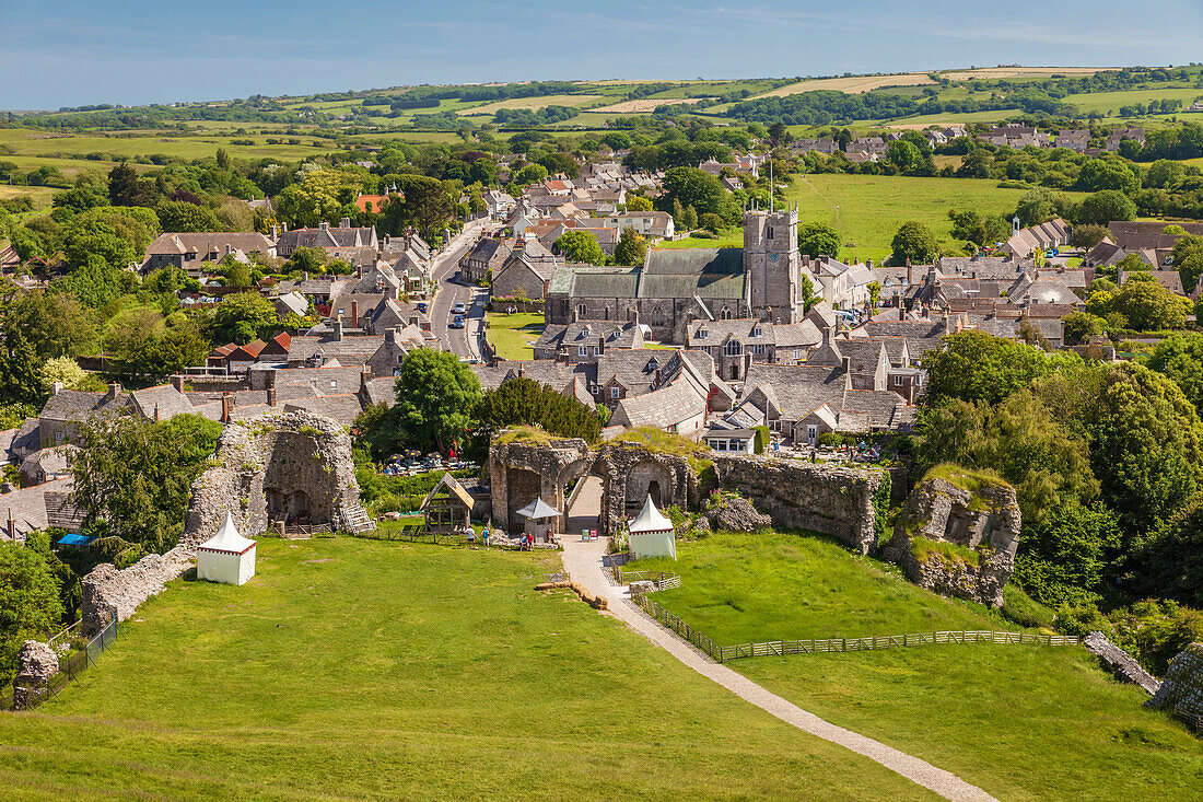 The village of Corfe Castle, Dorset, England