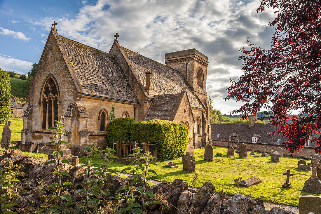Kirche im Dorf Snowshill, Cotswolds, Gloucestershire, England