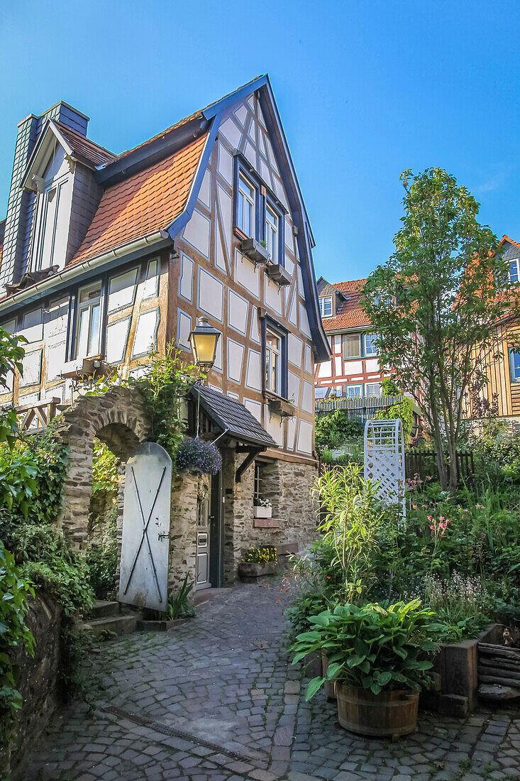 Half-timbered house in the old town of Idstein, Hesse, Germany