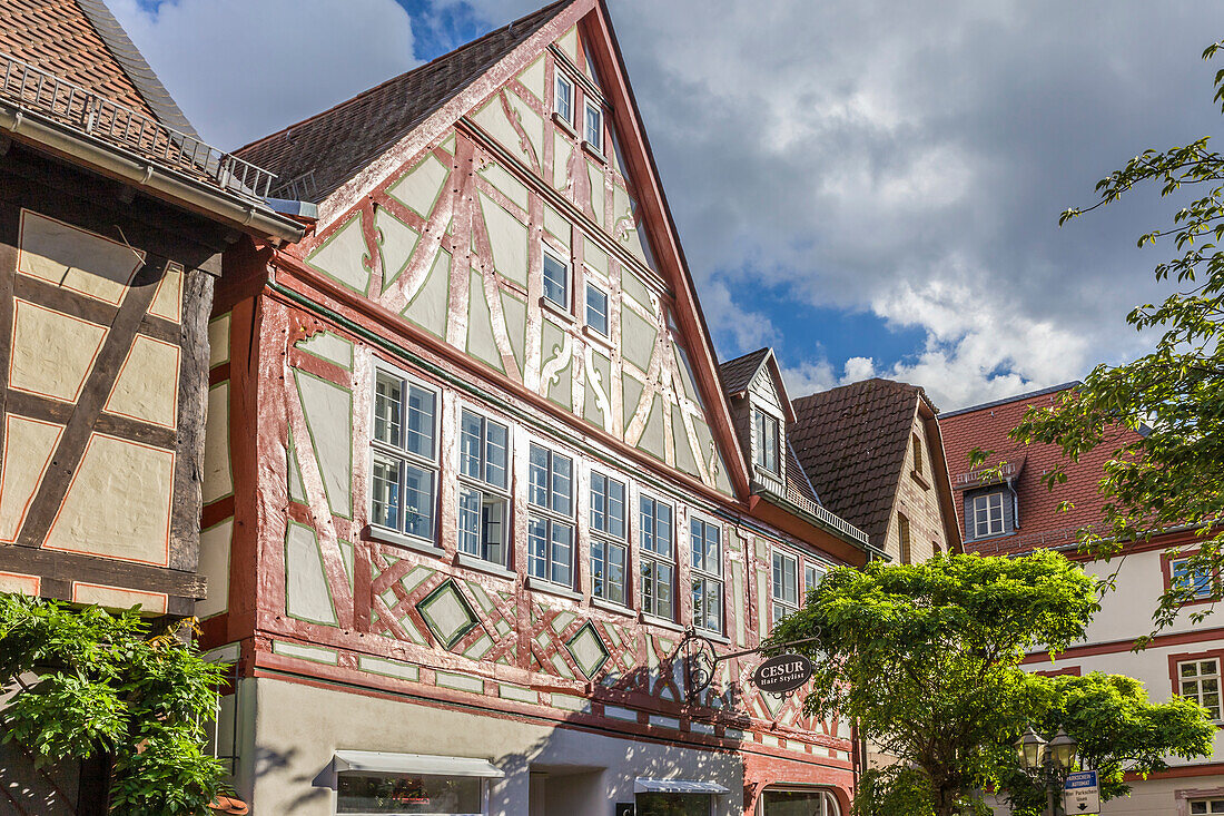 Half-timbered houses in the old town of Hofheim am Taunus, Taunus, Hesse, Germany