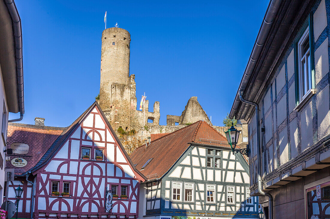 Altstadt und Burg Eppstein, Taunus, Hessen, Deutschland