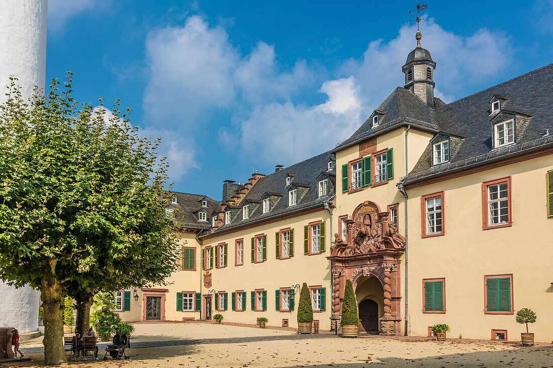 Innenhof von Landgrafenschloss von Bad Homburg vor der Höhe, Taunus, Hessen, Deutschland