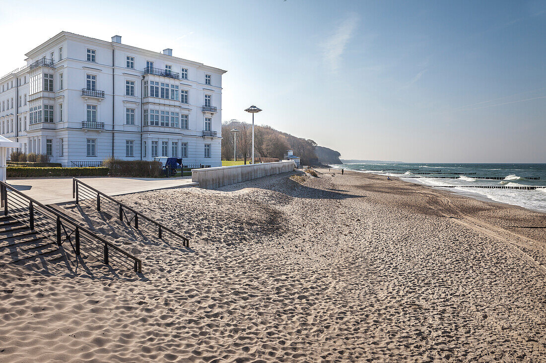 Grand Hotel on the beach in Heiligendamm, Mecklenburg-West Pomerania, Northern Germany, Germany