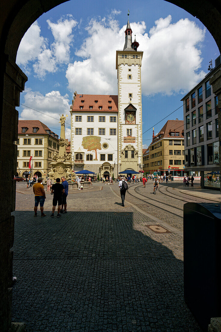 Historic Town Hall in Würzburg, Lower Franconia, Franconia, Bavaria, Germany