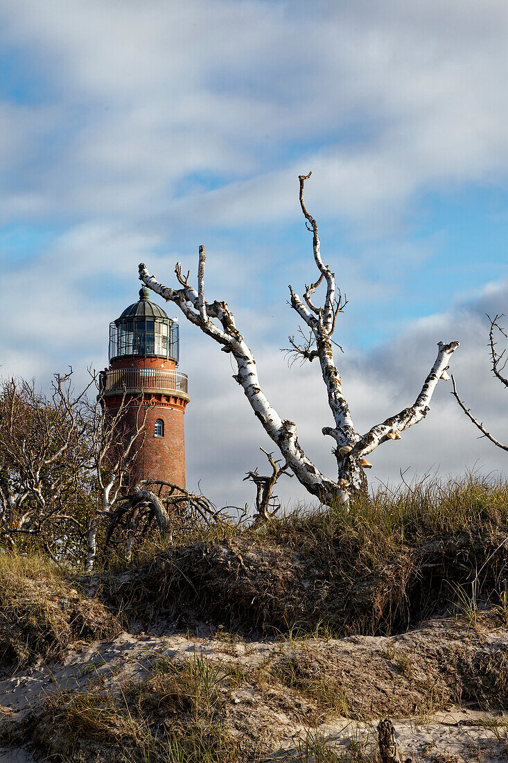 Darsser Ort lighthouse on Darss West Beach, Western Pomerania Lagoon Area National Park, Mecklenburg Western Pomerania, Germany