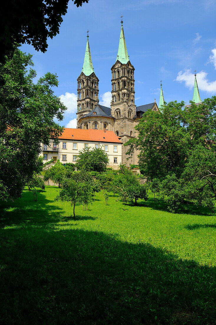 Bamberger Dom in der UNESCO-Weltkulturerbestadt Bamberg, Oberfranken, Franken, Bayern, Deutschland