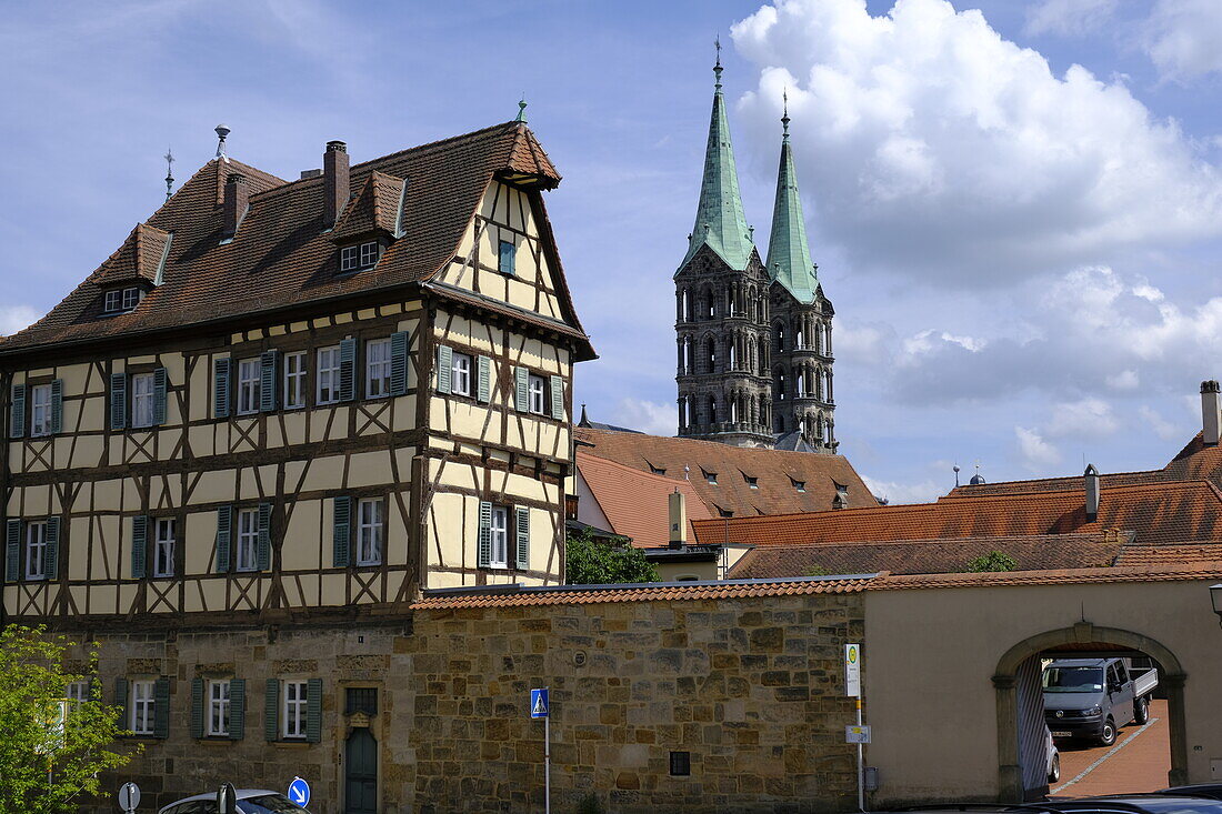 Bamberger Dom in der UNESCO-Weltkulturerbestadt Bamberg, Oberfranken, Franken, Bayern, Deutschland