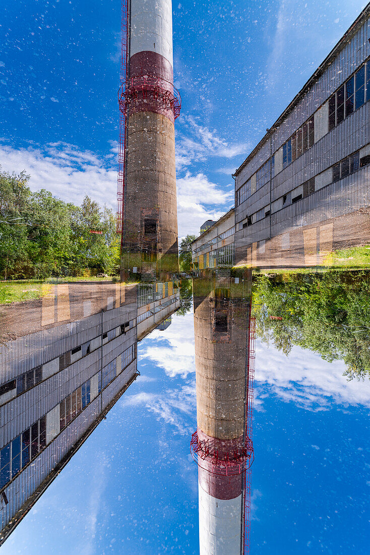 Double exposure of a old chimney stack in Tartu, Estonia.