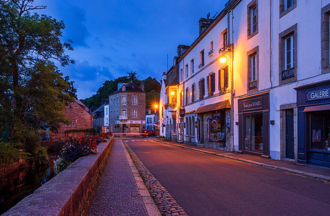 Early morning in the artists'39; village of Pont-Aven, Quimper, Finistère, Brittany, France, Europe