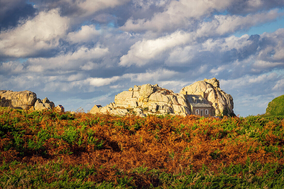 Abendstimmung an der Bretonischen Küste, Bretagne, Frankreich, Europa