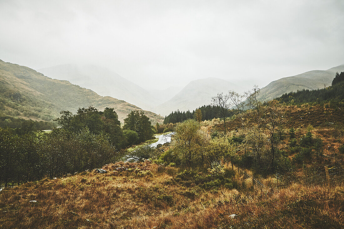 Mountains of Glen Navis, landscape in autumn, Highlands, Scotland, United Kingdom