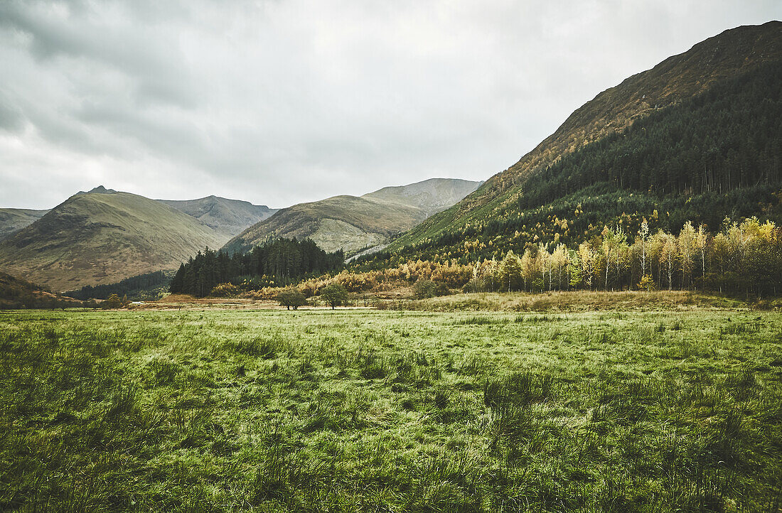 Mountains of Glen Navis, landscape in autumn, Highlands, Scotland, United Kingdom