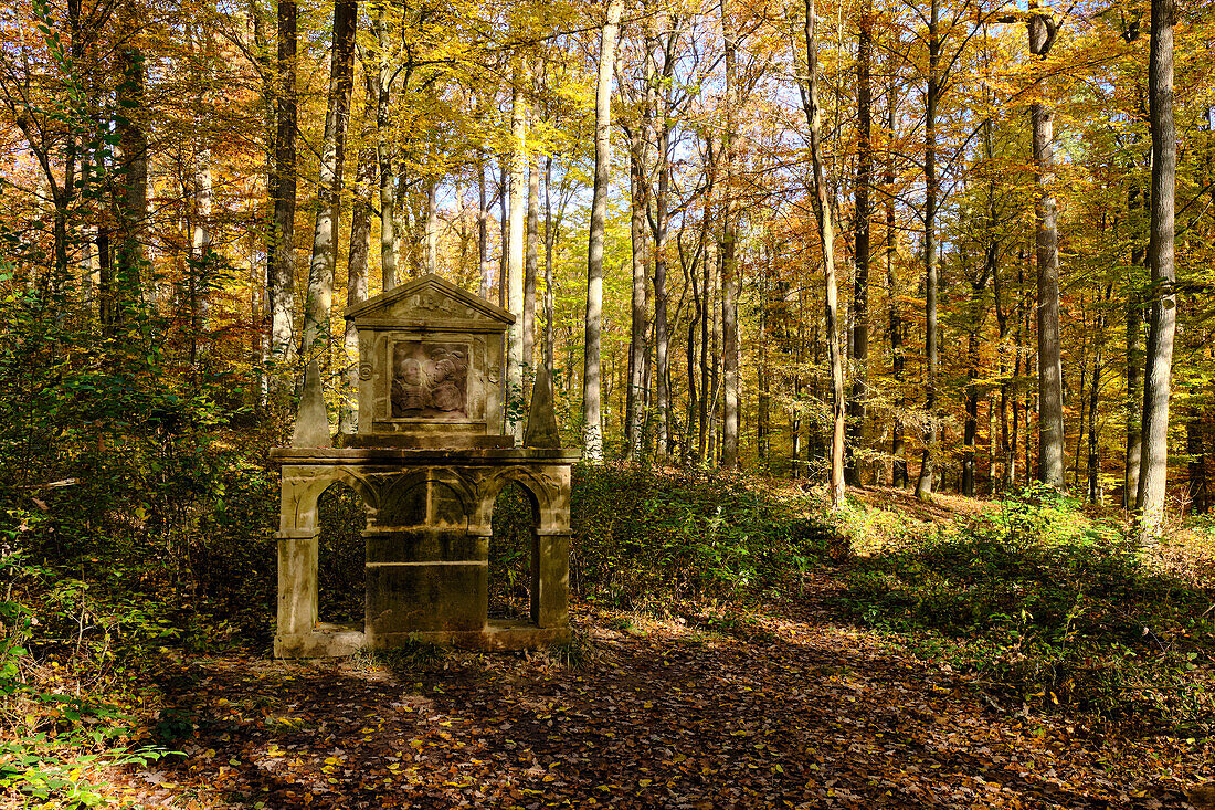 Landschaftpark Bettenburg im Naturpark Haßberge bei Hofheim i. Ufr, Naturpark Haßberge, Unterfranken, Bayern, Deutschland