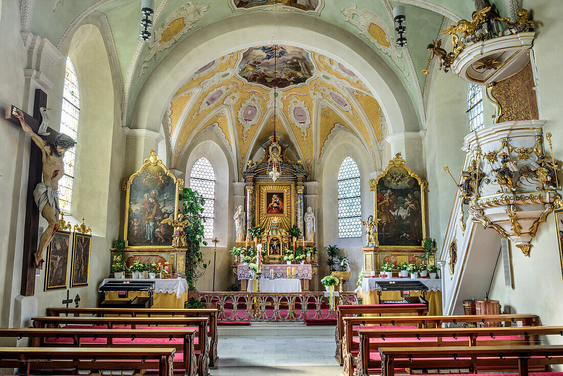 Altar der Kronburger Kirche, Starkenberger Weg, Kronburg, Ötztaler Alpen, Tirol, Österreich
