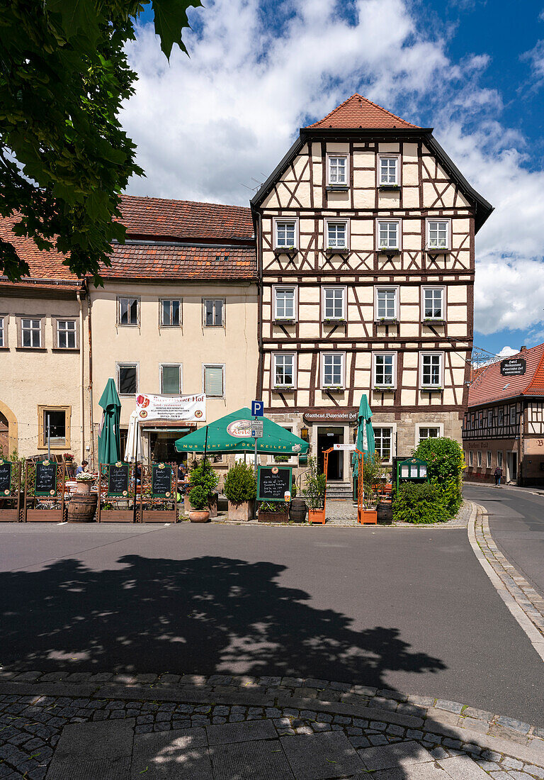 Historische, denkmalgeschützte Altstadt von Münnerstadt, Unterfranken, Bayern, Deutschland