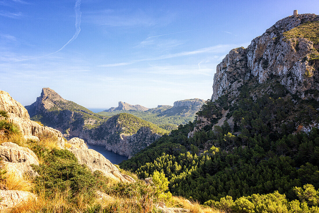 Blick auf Cap de Formentor, Nordküste, Mallorca, Spanien