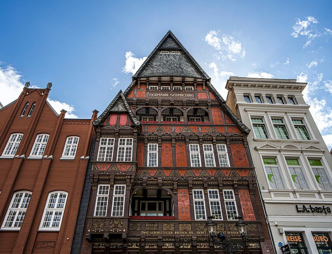 Schmieding house from 1909 on the market square of Minden, North Rhine-Westphalia, Germany