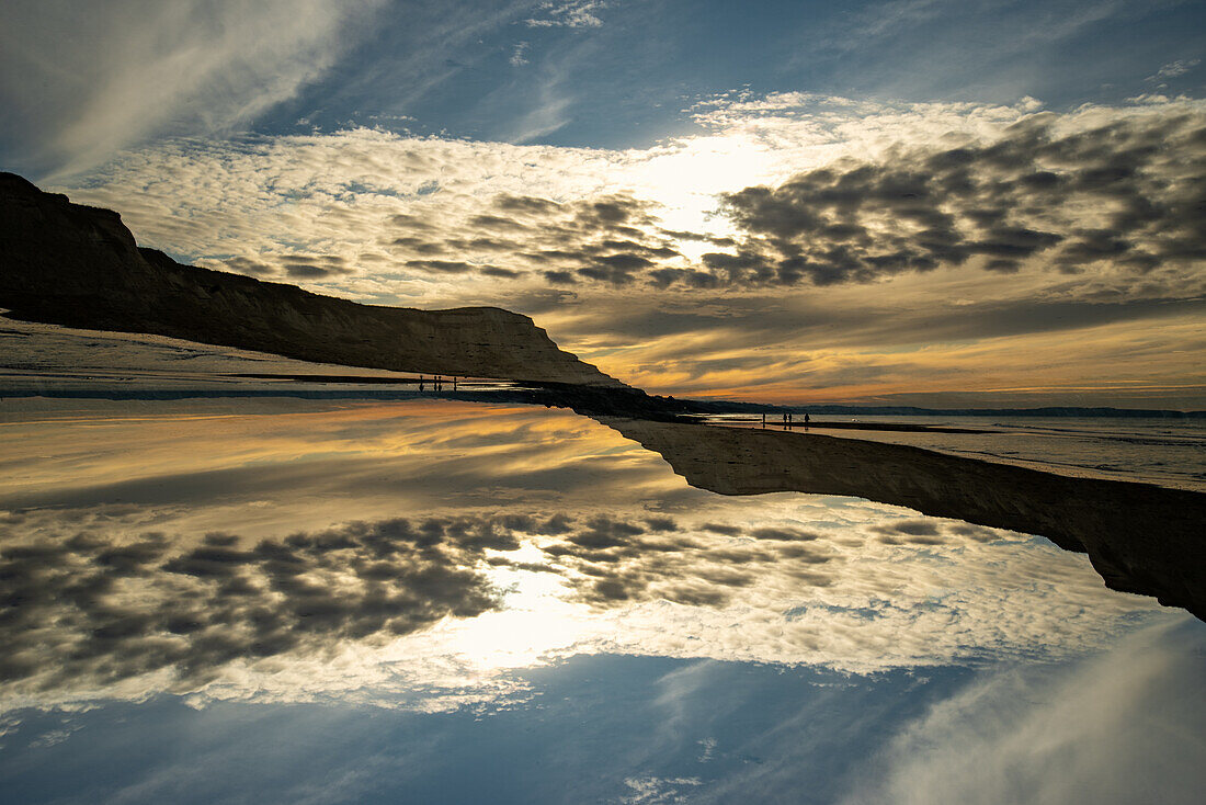 Double exposure of the Cap Blanc Nez chalk cliffs near Escalles in France.