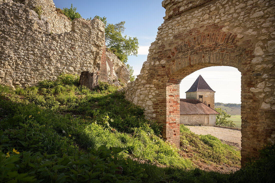 Burgruine Kaltenberg bei Hürben im Lonetal, Landkreis Heidenheim, Schwäbische Alb, Baden-Württemberg, Deutschland, Europa