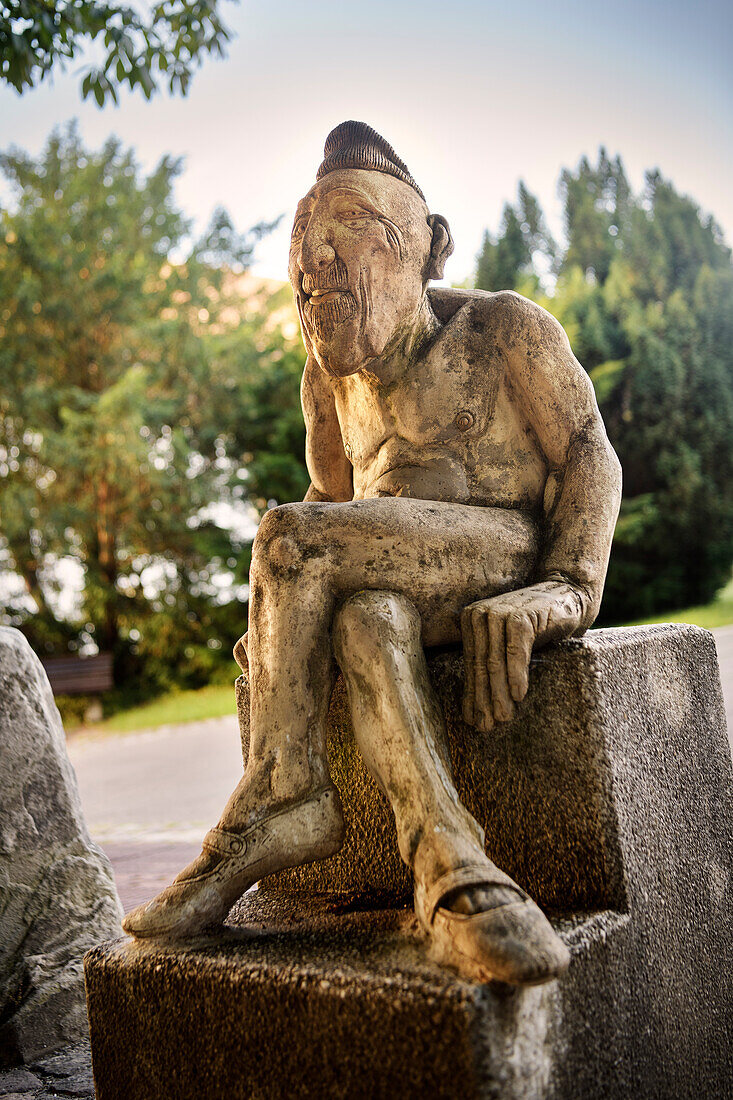 Sculpture at the fountain in the Salem Imperial Abbey, Bodenseekreis, Baden-Wuerttemberg, Germany, Europe