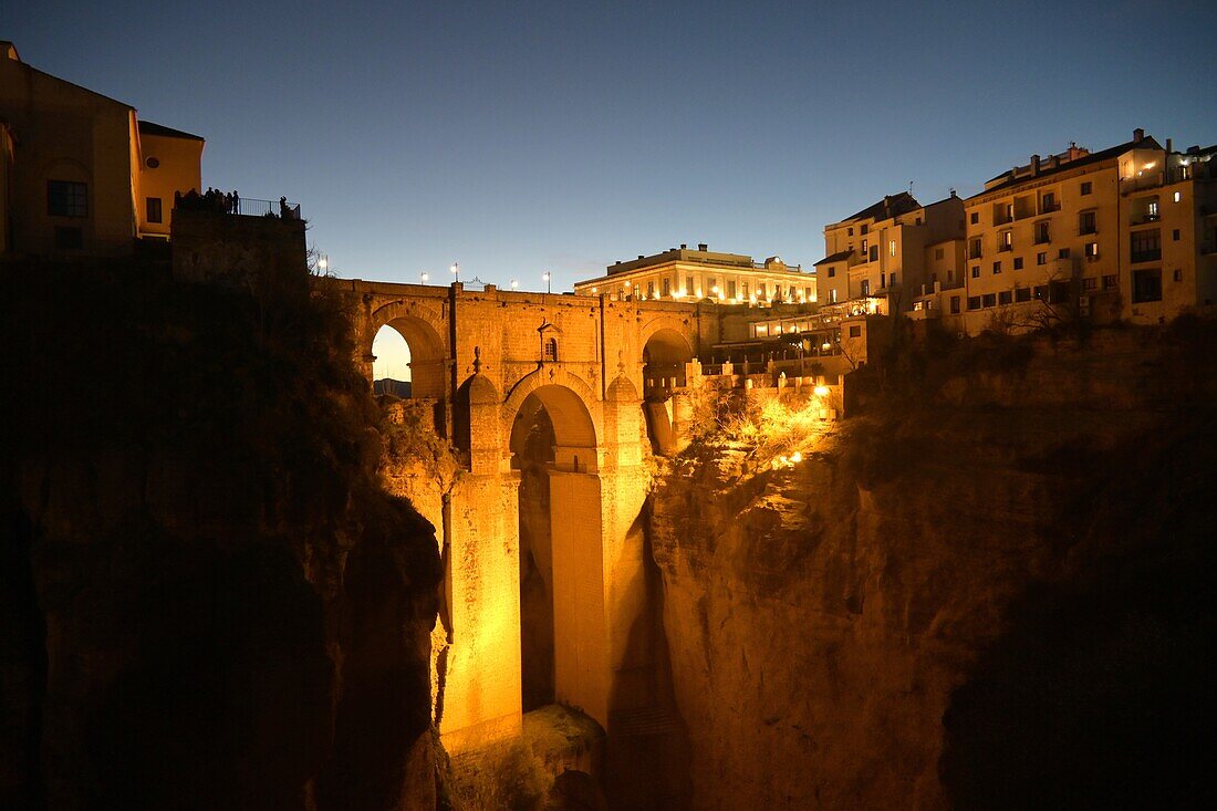 at the New Bridge, Ronda, White Villages Road, Andalucia, Spain