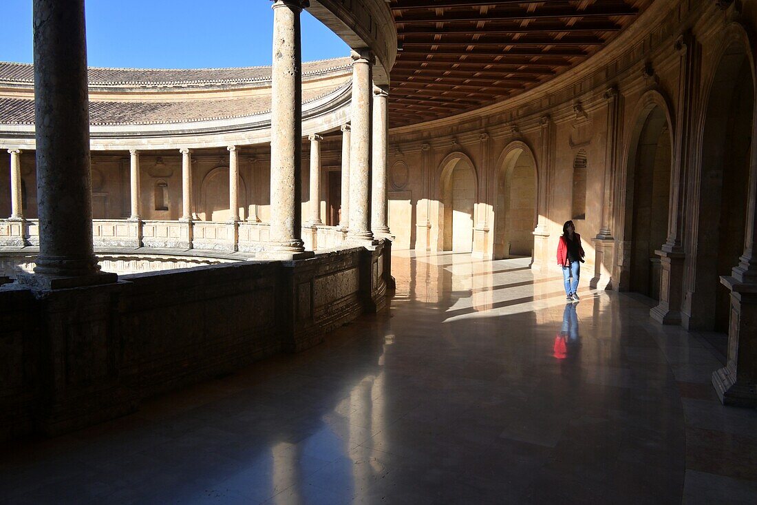 Palast Karl V. auf der Alhambra, Granada, Andalusien, Spanien